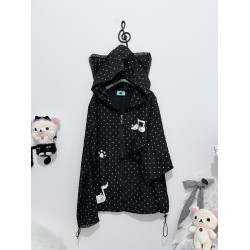 Yameko原創 升級版！小貓音符防曬服 波點搭配蕾絲貓耳超萌古早感