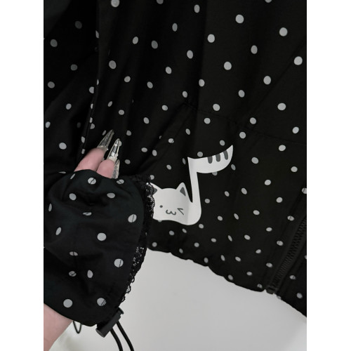 Yameko原創 升級版！小貓音符防曬服 波點搭配蕾絲貓耳超萌古早感