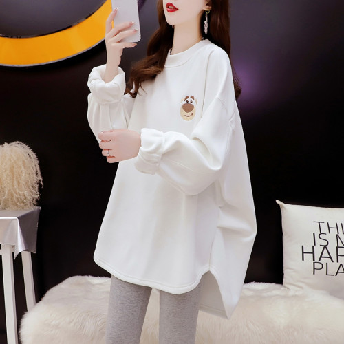 慵懶風設計感加絨加厚衛衣女2024秋冬新款大碼女裝設計感紅色上衣