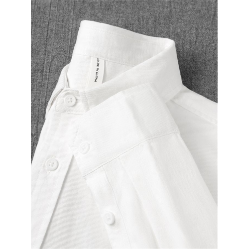 日系斜紋白色襯衫寬鬆襯衣2025春秋季簡約百搭外套純棉長袖新中式