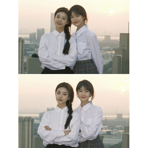 白襯衫女秋季長袖學院風大碼小個子內搭中學生打底寬鬆jk上衣襯衣