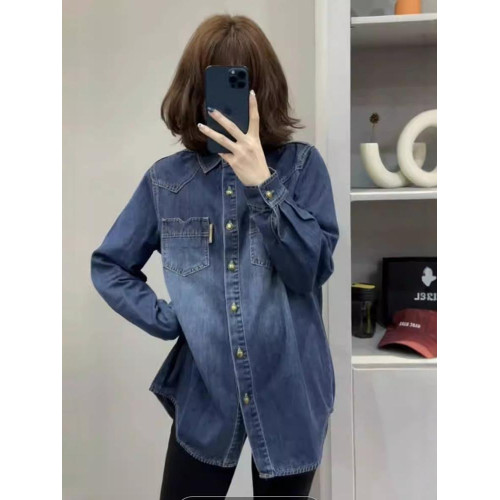 爆款時尚牛仔襯衫外套女裝2026春季新款寬鬆曡穿上衣休閒開衫襯衣