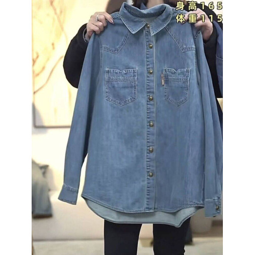 爆款時尚牛仔襯衫外套女裝2026春季新款寬鬆曡穿上衣休閒開衫襯衣