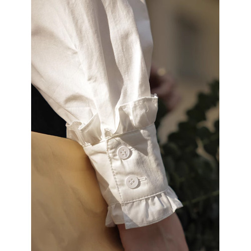 法式白色花邊領襯衫女款2026新款爆款內搭襯衣長袖上衣設計感小衆