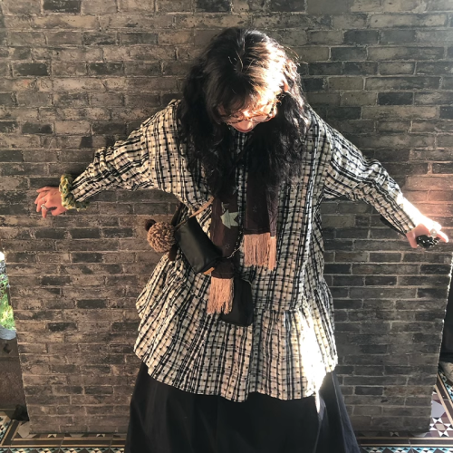 文藝復古碎花格子單排釦襯衫連衣裙曡穿內搭長款上衣女2025年春季