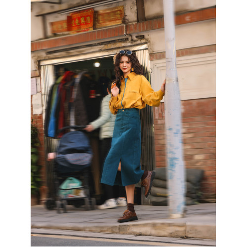 陳佳潔的店2026春秋新款黃色襯衣港風長袖寬鬆襯衫女外套女裝上衣