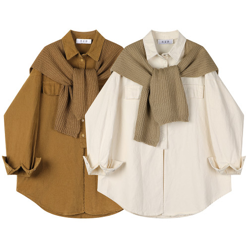 XinmonLee港味復古chic上衣披肩2025新款女士襯衫設計感小衆襯衣