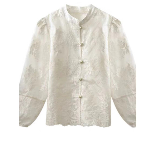 新中式國風襯衫女氣質襯衣春裝新款2025白色小衫流行爆款外套上衣