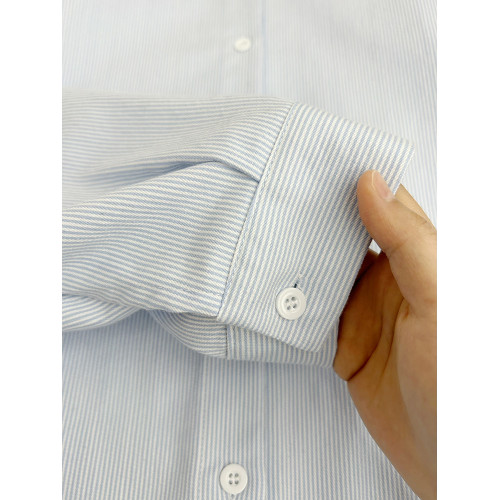 藍色條紋襯衫女春秋2025新款設計感小衆打底襯衣內搭曡穿長袖上衣