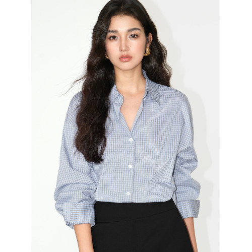 NEVA HU 鹽系條紋襯衫 慵懶風寬鬆休閒襯衣女春秋長袖通勤外套 NEVA HU 鹽系條紋襯衫 慵懶風寬鬆休閒襯衣女春秋長袖通勤外套