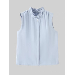 大洪官方嚴選店曡穿神器內搭荷葉領無袖襯衫小背心蕾絲百搭打底衫