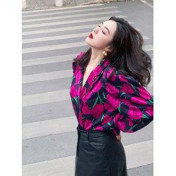 2025新款春夏季港風復古襯衫寬鬆上衣套裝皮裙半身裙春秋口袋裙女