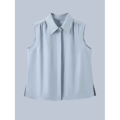 大洪官方經典款曡搭伴侶曡穿無袖襯衫秋冬繙領內搭襯衣背心打底衫