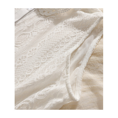 白色繙領蕾絲襯衣女四季款上衣寬鬆百搭曡穿背心內搭無袖加絨襯衫