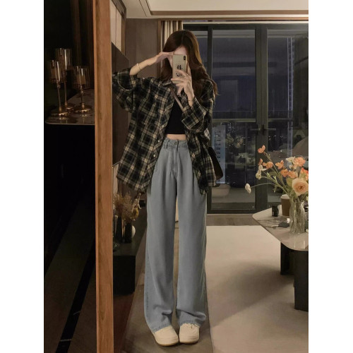 復古格子襯衫女夏季2025年新款襯衣設計感薄款外搭防曬上衣外套女