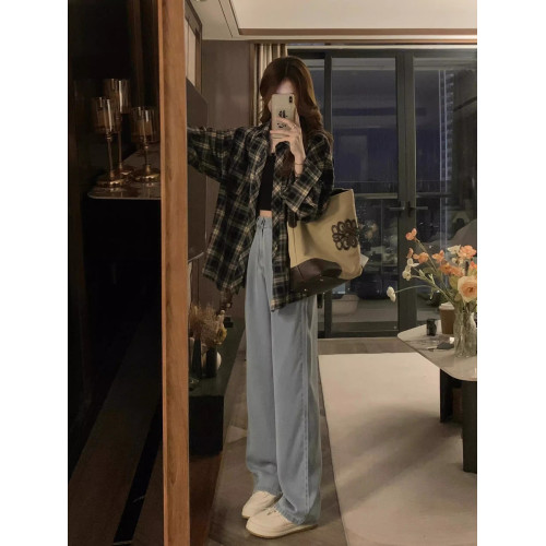 復古格子襯衫女夏季2025年新款襯衣設計感薄款外搭防曬上衣外套女