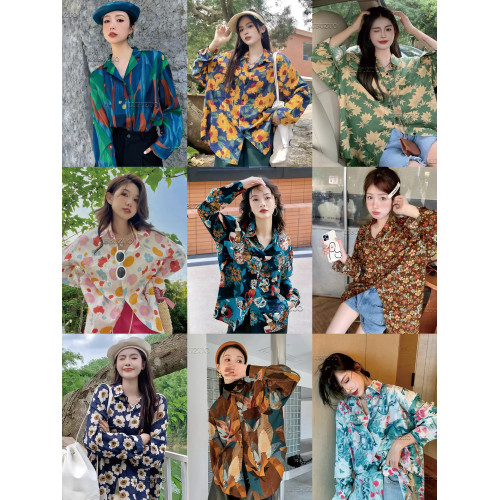 鹿不作復古港風花襯衫男女小衆80年代影樓懷舊團建年會舞台演出服