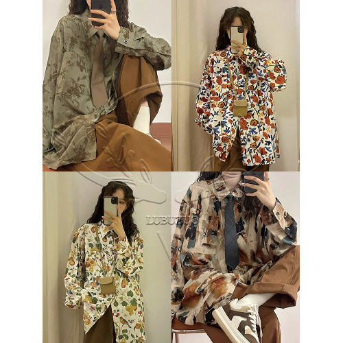 鹿不作復古港風花襯衫男女小衆80年代影樓懷舊團建年會舞台演出服