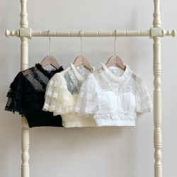 【塞納河的日落】WP原創設計自帶胸墊內搭lolita蕾絲襯衫搭配