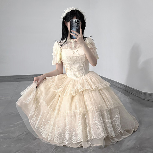 【塞納河的日落】WP原創設計自帶胸墊內搭lolita蕾絲襯衫搭配