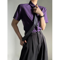 ASAE 紫色襯衫高級感雅痞中性風帥氣男女秋季新款長袖襯衣