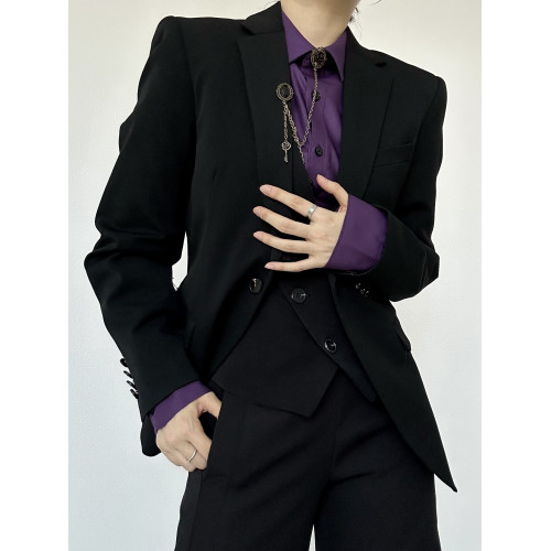 ASAE 紫色襯衫高級感雅痞中性風帥氣男女秋季新款長袖襯衣