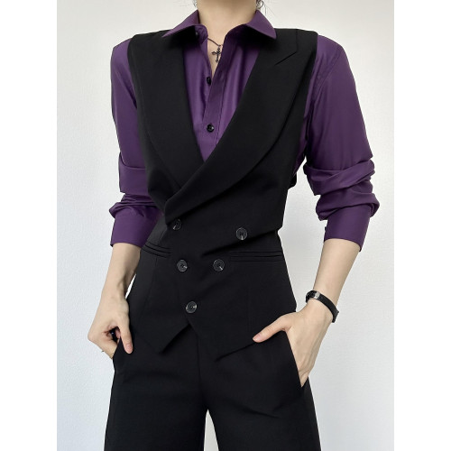 ASAE 紫色襯衫高級感雅痞中性風帥氣男女秋季新款長袖襯衣