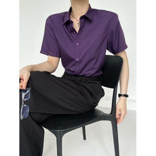ASAE 紫色襯衫高級感雅痞中性風帥氣男女秋季新款長袖襯衣