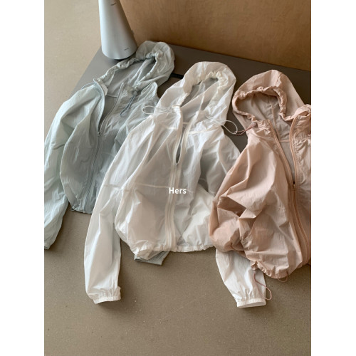 Hers簡約日常戶外輕運動風透氣速乾沖鋒衣衫女夏薄款運動外套休閒