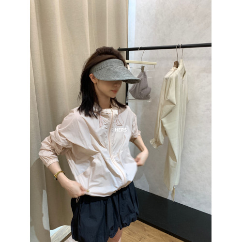 Hers簡約日常戶外輕運動風透氣速乾沖鋒衣衫女夏薄款運動外套休閒