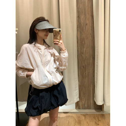 Hers簡約日常戶外輕運動風透氣速乾沖鋒衣衫女夏薄款運動外套休閒