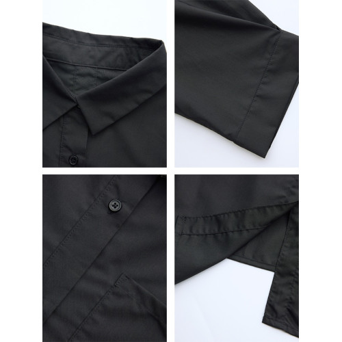 九月墨陌五分袖防曬襯衫女士夏季輕奢高級感寬鬆顯瘦大碼純色上衣