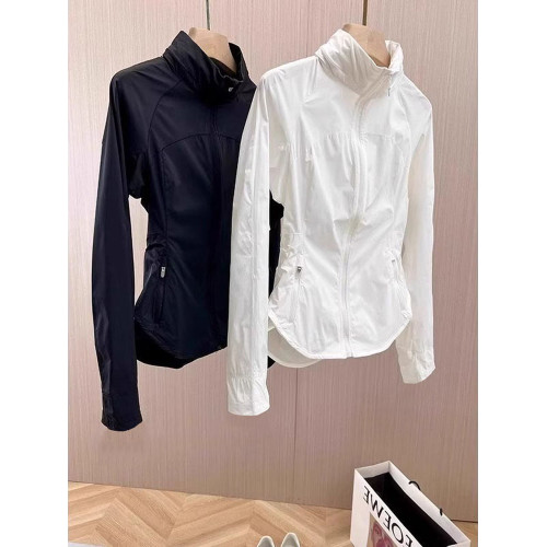 2025夏季新款女士魚骨瑜珈服修身顯瘦輕薄立領外套休閒運動防曬衣