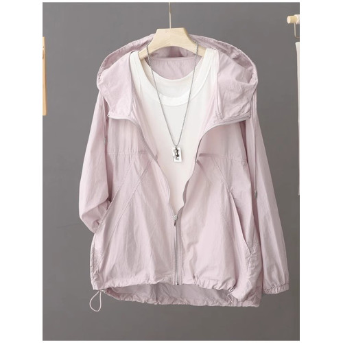 連帽防曬衣女2025新款夏季寬鬆女士薄款防紫外線透氣防曬服外套潮