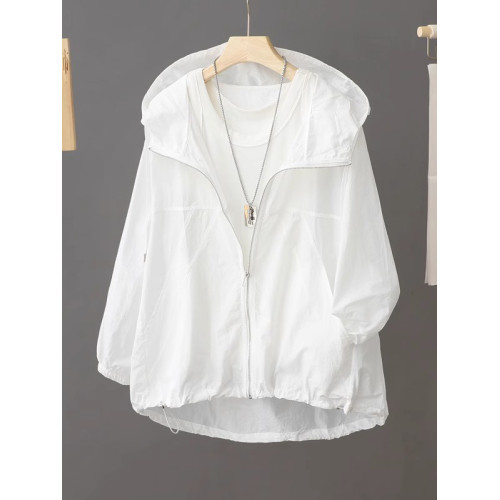 連帽防曬衣女2025新款夏季寬鬆女士薄款防紫外線透氣防曬服外套潮