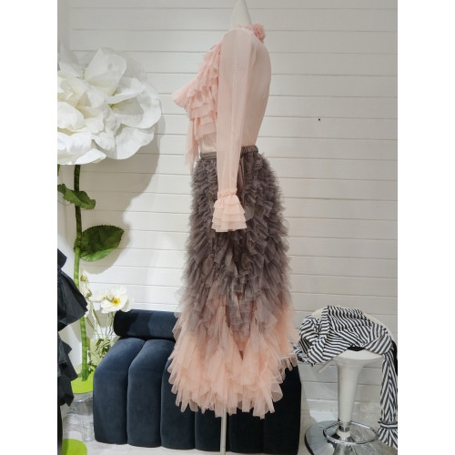 法式小衆復古設計感立領層次顯瘦宮廷雪紡襯衣女輕奢風荷葉邊襯衫