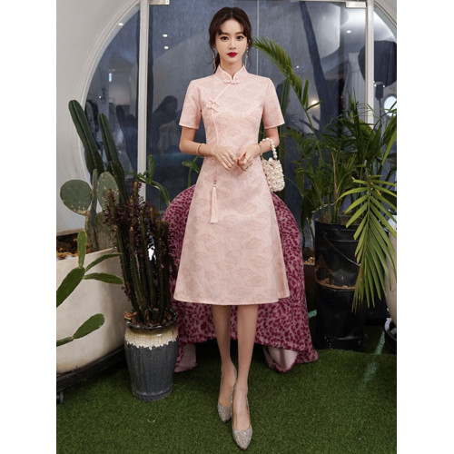 年輕款改良旗袍2026年新款夏季氣質復古遮肚顯瘦短袖連衣裙子女裝