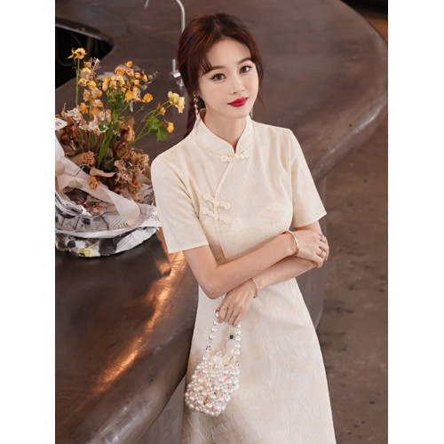 年輕款改良旗袍2026年新款夏季氣質復古遮肚顯瘦短袖連衣裙子女裝