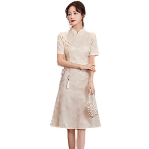 年輕款改良旗袍2026年新款夏季氣質復古遮肚顯瘦短袖連衣裙子女裝