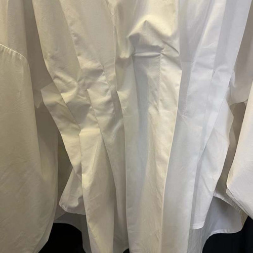 專櫃商場撤廻國際大牌剪標餘單法式不規則壓褶蝙蝠袖V領襯衫