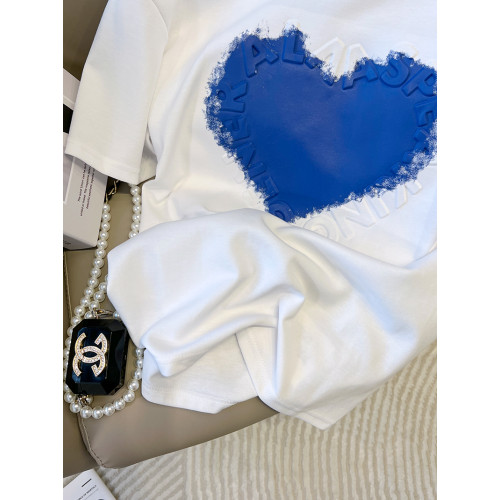 愛心T恤女2025春季新品純棉寬鬆潮牌撞色圓領立體字母短袖打底潮