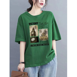 一線大牌撿漏全棉夏裝酒紅色短袖t恤女韓版印花百搭半袖上衣