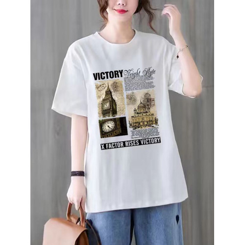 一線大牌撿漏全棉夏裝酒紅色短袖t恤女韓版印花百搭半袖上衣