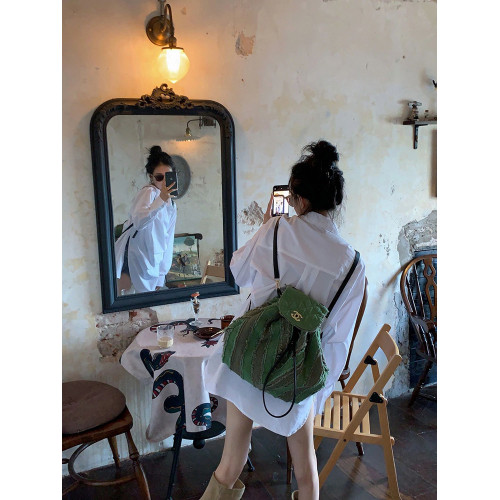 富貴千金風長袖襯衫連衣裙2025新款女春夏小個子白色小衆獨特裙子