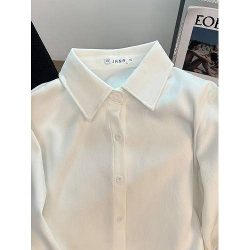 2025秋冬新款磨毛襯衫女純色加絨加厚長袖上衣學院風百搭打底襯衣