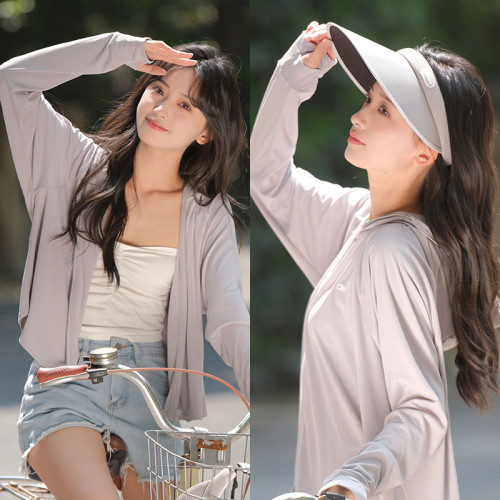 涼感透氣！ohsunny防曬衣女夏寬鬆防紫外線連帽披肩衫雲朵防曬服