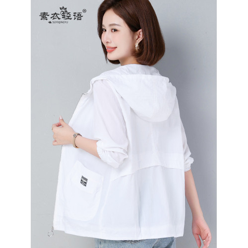 中年媽媽洋氣連帽防曬衣女2025春夏新款戶外防紫外線防曬服薄外套