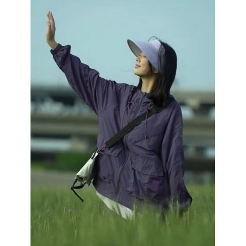 UPF50+錦綸原紗輕薄透氣涼感大碼夏季防曬衣寬鬆戶外防曬服女外套