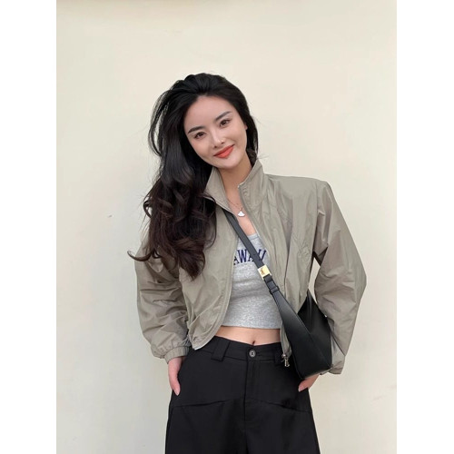 輕薄短款小個子防曬衣女款2025夏季新款歐貨立領戶外防曬服薄外套