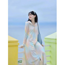 防曬衣全身防曬服女連衣裙外套連身裙長款透氣女款冰絲新款夏季